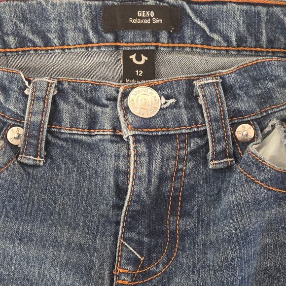 Stylish Geno True Religion Relaxed Slim Blue Jeans Size 12 - Picture 5 of 5